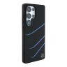 Mercedes для Galaxy S25 Ultra чехол Liquid silicone Curved stripes Metal logo Hard Black (MagSafe)