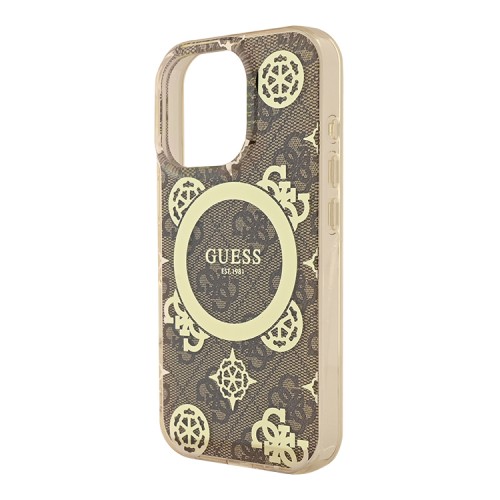 Guess для iPhone 16 Pro Max чехол PC/TPU 4G Peony Brown (MagSafe)