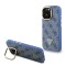 Guess для iPhone 16 Pro чехол PU 4G Triangle metal logo and Camera Stand Hard Blue (MagSafe)