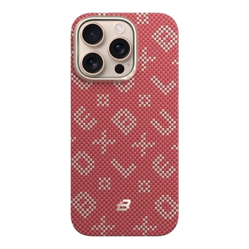 BlueO чехол для iPhone 16 Pro, Tactile Woven Air Aramid fiber (Kevlar) Red (MagSafe)