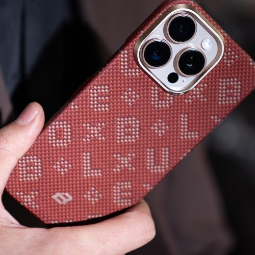 BlueO чехол для iPhone 16 Pro, Tactile Woven Air Aramid fiber (Kevlar) Red (MagSafe)