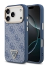 Guess для iPhone 17 Pro чехол PU 4G Triangle Diamond metal logo Gold camera Hard Blue (MagSafe)