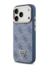 Guess для iPhone 17 Pro чехол PU 4G Triangle Diamond metal logo Gold camera Hard Blue (MagSafe)