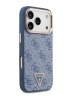 Guess для iPhone 17 Pro чехол PU 4G Triangle Diamond metal logo Gold camera Hard Blue (MagSafe)