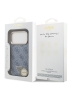 Guess для iPhone 17 Pro чехол PU 4G Triangle Diamond metal logo Gold camera Hard Blue (MagSafe)