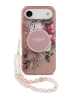 Guess для iPhone Air чехол IML Flowers Hard + Pearl Hand Strap Pink (MagSafe)