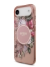 Guess для iPhone Air чехол IML Flowers Hard + Pearl Hand Strap Pink (MagSafe)