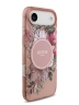 Guess для iPhone Air чехол IML Flowers Hard + Pearl Hand Strap Pink (MagSafe)