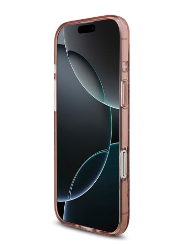 Guess для iPhone Air чехол IML Flowers Hard + Pearl Hand Strap Pink (MagSafe)