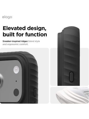 Elago для iPhone 17 Pro Max чехол Magnetic Ridge Silicone Black (MagSafe)