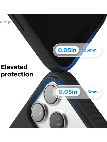 Elago для iPhone 17 Pro Max чехол Magnetic Ridge Silicone Black (MagSafe)