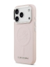 Karl Lagerfeld для iPhone 17 Pro чехол PU Debossed Initials Metal logo & Camera Hard Pink (MagSafe)