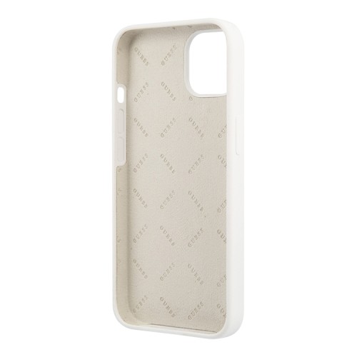 Чехол Guess Liquid Silicone 4G Big logo Hard для iPhone 13, белый