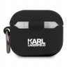 Чехол Lagerfeld Silicone case with ring Karl для Airpods 3 (2021), черный