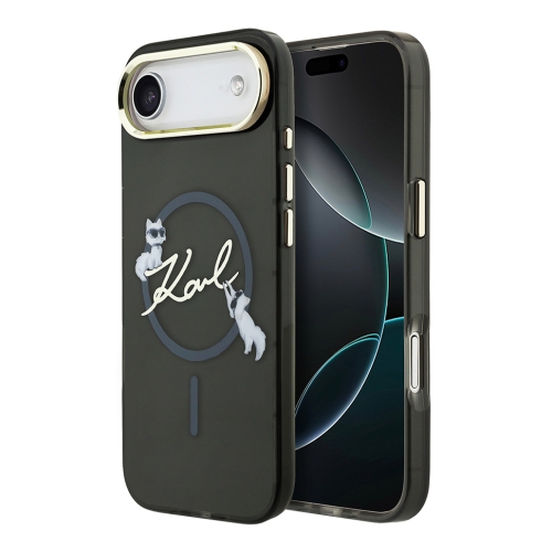 Karl Lagerfeld для iPhone Air чехол IML NFT Choupettes Script logo Metal Cam Hard Black (MagSafe)