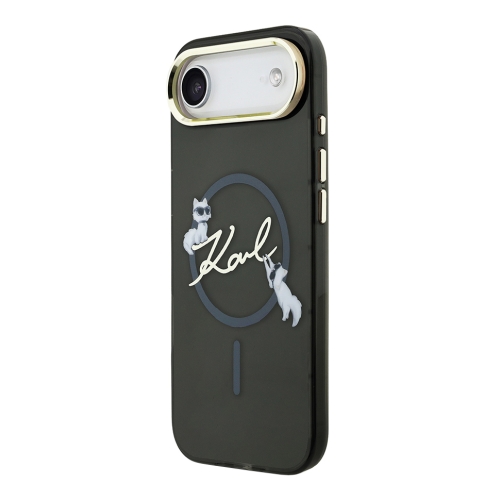 Karl Lagerfeld для iPhone Air чехол IML NFT Choupettes Script logo Metal Cam Hard Black (MagSafe)