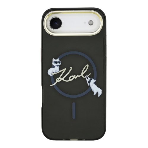 Karl Lagerfeld для iPhone Air чехол IML NFT Choupettes Script logo Metal Cam Hard Black (MagSafe)