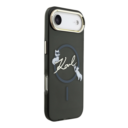 Karl Lagerfeld для iPhone Air чехол IML NFT Choupettes Script logo Metal Cam Hard Black (MagSafe)