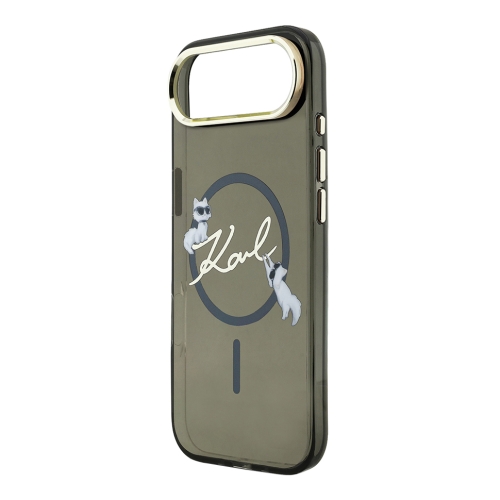 Karl Lagerfeld для iPhone Air чехол IML NFT Choupettes Script logo Metal Cam Hard Black (MagSafe)