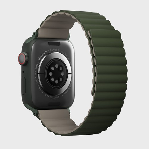 Ремешок Uniq Revix reversible Magnetic для Apple Watch 42-41-40 mm, зеленый/серый