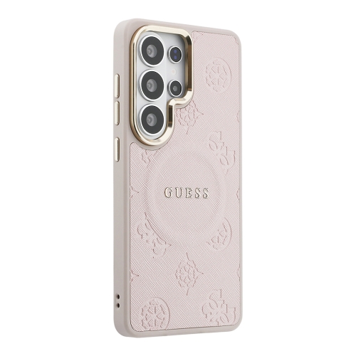 Guess для Galaxy S26 Ultra чехол PU Saffiano Peony Metal logo & Camera Hard Pink (MagSafe)