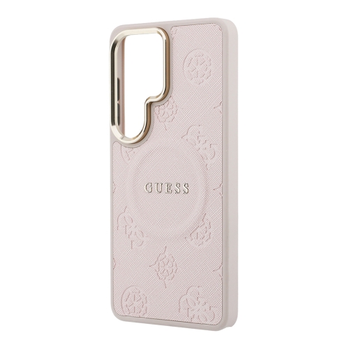 Guess для Galaxy S26 Ultra чехол PU Saffiano Peony Metal logo & Camera Hard Pink (MagSafe)