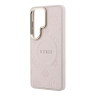 Guess для Galaxy S26 Ultra чехол PU Saffiano Peony Metal logo & Camera Hard Pink (MagSafe)