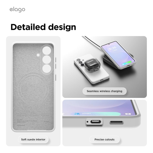 Elago для Galaxy S26 чехол Magnetic Silicone White (MagSafe)