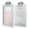 Karl Lagerfeld для iPhone 17 Pro Max чехол PU Full Wrapped Monogram Metal camera Hard Pink (MagSafe)