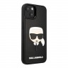 Чехол Lagerfeld 3D Rubber Karl's head Hard для iPhone 14, черный