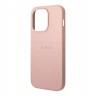 Чехол Guess PU Saffiano with Metal logo Hard для iPhone 14 Pro Max, розовый