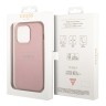Чехол Guess PU Saffiano with Metal logo Hard для iPhone 14 Pro Max, розовый