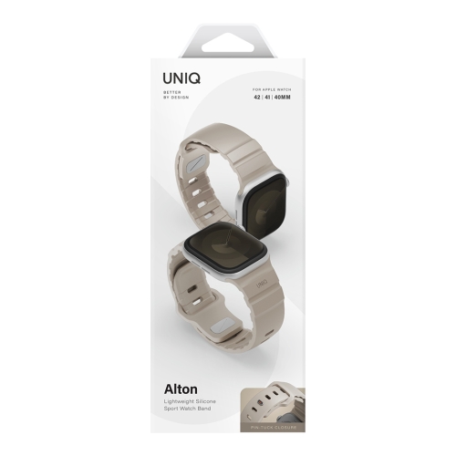 Uniq для Apple Watch 42/41/40 mm ремешок Alton Silicon Strap Light Sand