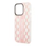 Чехол Lagerfeld Monogram w Vertical logo Hard для iPhone 14 Pro, розовый