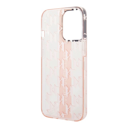 Чехол Lagerfeld Monogram w Vertical logo Hard для iPhone 14 Pro, розовый