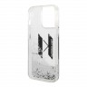 Чехол Lagerfeld Liquid glitter Big KL logo Hard для iPhone 14 Pro Max, серебристый