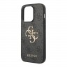 Чехол Guess 4G Big metal logo Hard для iPhone 14 Pro Max, серый