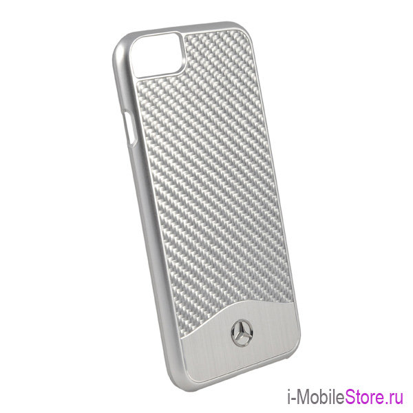 Чехол Mercedes Wave V Hard Carbon Aluminium для iPhone 7/8/SE 2020, серебристый