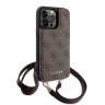 Чехол Guess Crossbody cardslots magnetic 4G Hard для iPhone 14 Pro Max, коричневый