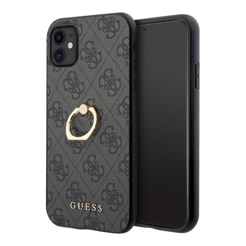 Чехол Guess PU 4G + Ring Hard для iPhone 11, серый