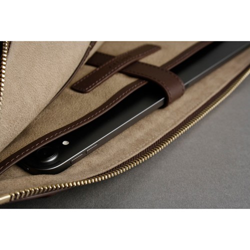 Чехол-папка Bustha Zip Folio Leather для MacBook Air 13 | Pro 13 (2018/22), Mocha