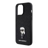 Lagerfeld для iPhone 15 Pro Max чехол Fixed glitters NFT Karl Ikonik Metal pin Hard Black
