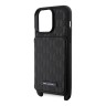 Karl Lagerfeld для iPhone 15 Pro Max чехол Crossbody cardslot PU Monogram Plate logo Hard Black