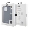 Karl Lagerfeld для iPhone 15 Pro Max чехол Crossbody cardslot PU Monogram Plate logo Hard Black