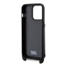 Karl Lagerfeld для iPhone 15 Pro Max чехол Crossbody cardslot PU Monogram Plate logo Hard Black