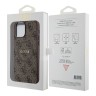Guess для iPhone 13 Pro Max чехол PU 4G Colored ring Metal logo Brown (MagSafe)