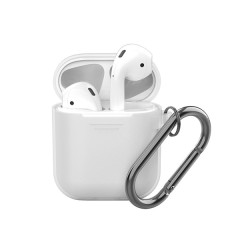 Чехол Deppa для AirPods 1/2 с карабином, прозрачный