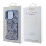 Guess для iPhone 16 Pro чехол PU кожа 4G Double cardslot Triangle metal logo Blue