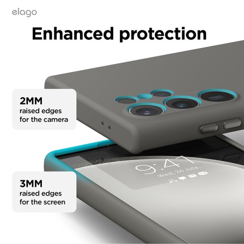 Elago для Galaxy S24 Ultra чехол Soft silicone (Liquid) Medium Grey