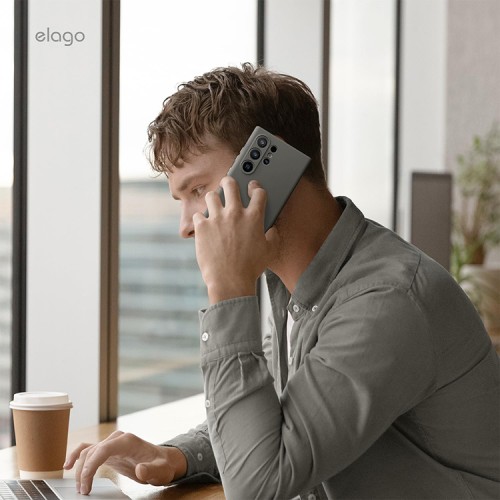 Elago для Galaxy S24 Ultra чехол Soft silicone (Liquid) Medium Grey
